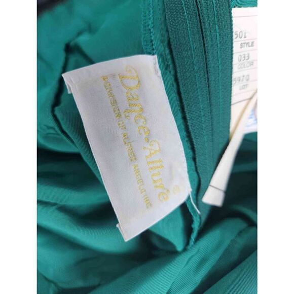 80s Does 50s Full Skirt Off the Shoulder Emerld Green Party Dress Holiday Christ - Picture 12 of 14